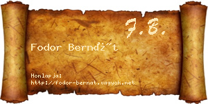 Fodor Bernát névjegykártya