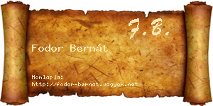 Fodor Bernát névjegykártya